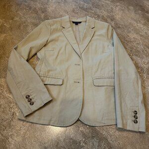 Tommy Hilfiger Womens Tan Fitted Blazer Jacket Size 4